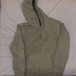 Gray Zip-Up Hoodie, Sherpa lined